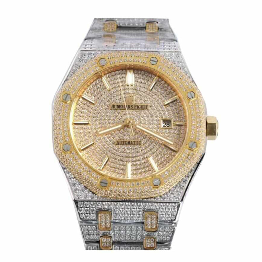 Royal Oak “Iced Out Yellow Gold” (Ref. 15400SR.OO.1220SR.01)
