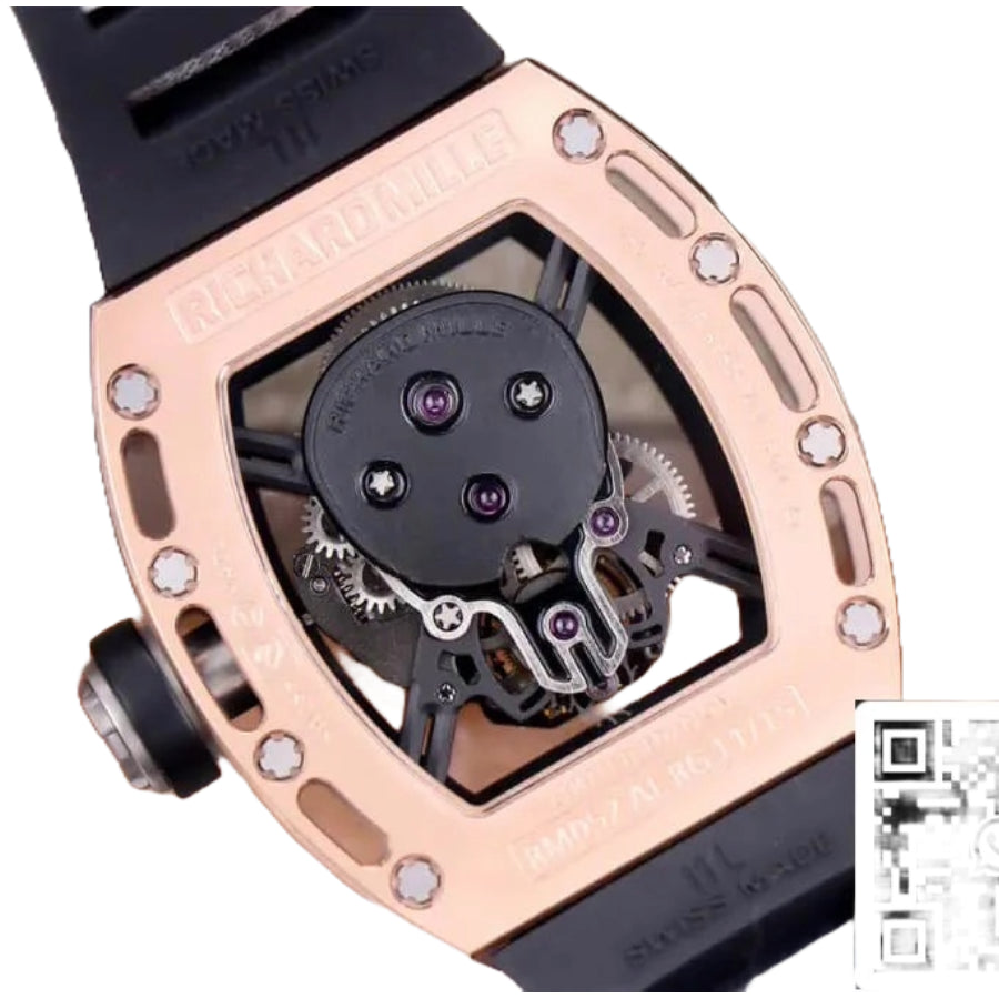 Richard Mille RM 52-01 Tourbillon "Skull" Dial Rose Gold Detailed Replica