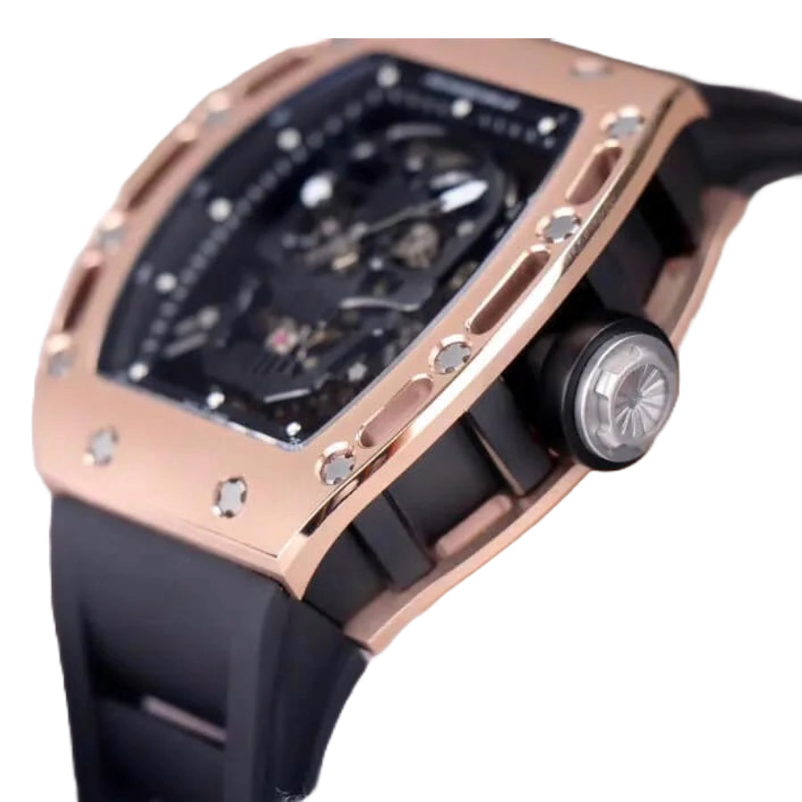 Richard Mille RM 52-01 Tourbillon "Skull" Dial Rose Gold Detailed Replica